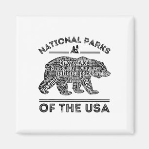 National Parks Bear Hiking Travel Camping Outdoors Magnet