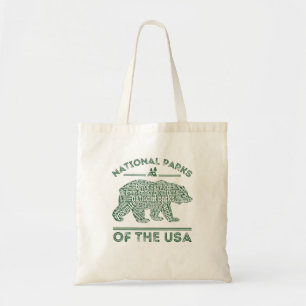 National Parks Bear Hiking Travel Camping Outdoors Tote Bag