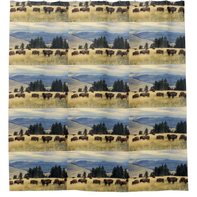 National Parks Bison Herd Shower Curtain (Front)