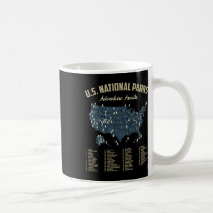 National Parks Map Us Camping Hiking Outdoor Men W Coffee Mug