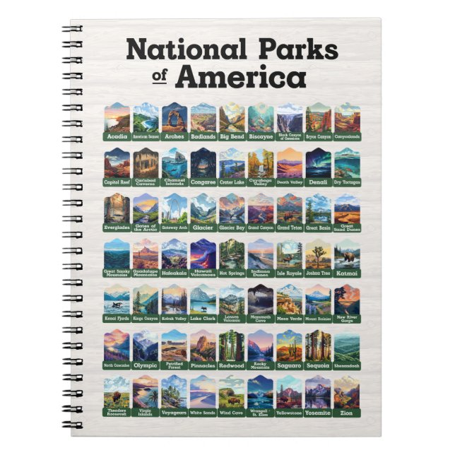 National Parks of the United States of America USA Notebook (Front)