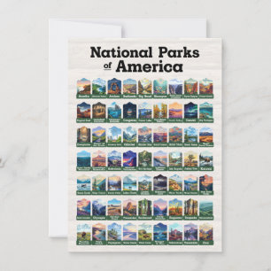 National Parks of United States of America Card