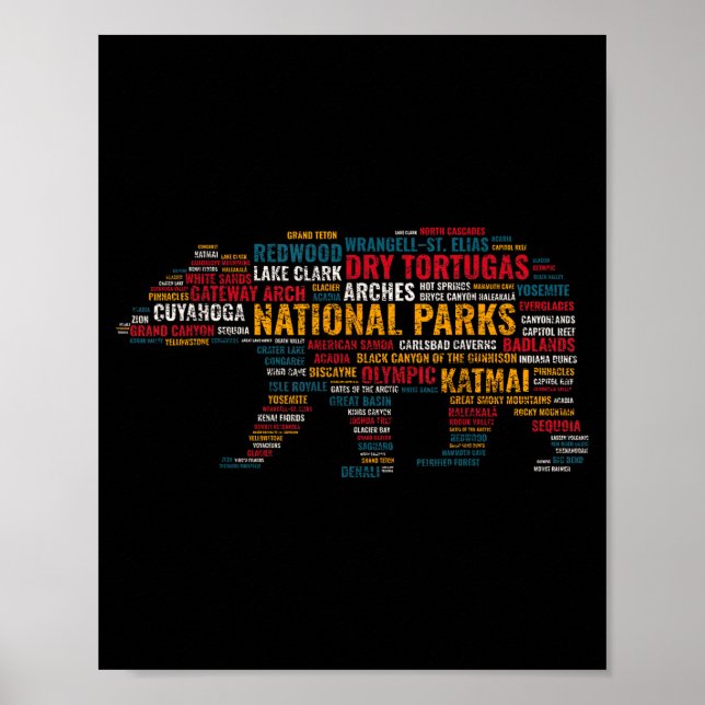 National Parks Usa Bear Hiking Camng Adventure Gif Poster (Front)