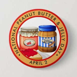 National Peanut Butter & Jelly Day 7.5 Cm Round Badge