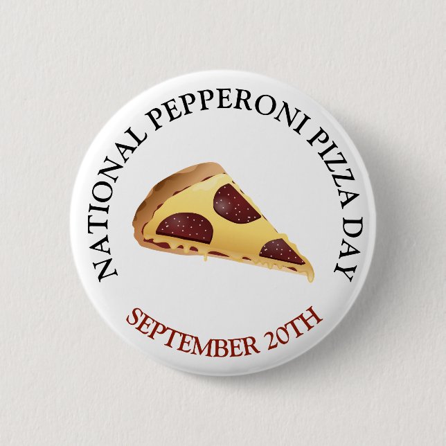 National Pepperoni Pizza Day Food Holiday 6 Cm Round Badge (Front)
