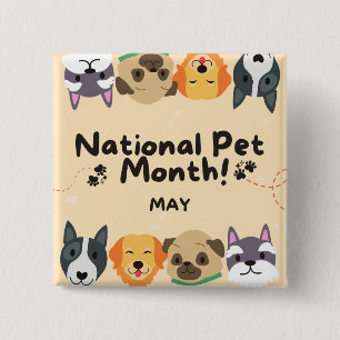 National Pet Month 15 Cm Square Badge