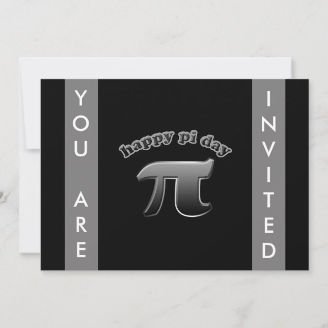 National Pi Day Pi Symbol for Math Nerds March 14 Invitation (Front)
