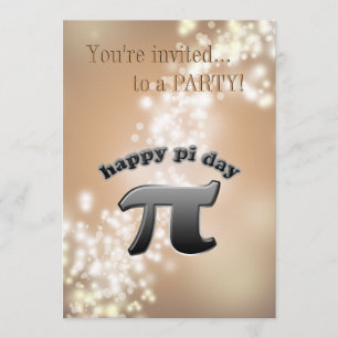 National Pi Day   Pi Symbol for Nerds March 14 Invitation