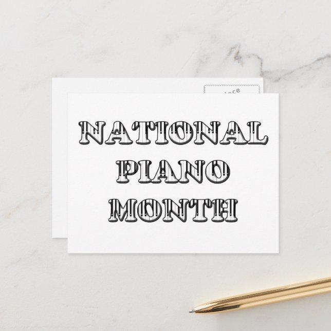 National Piano Month Postcard (Front/Back In Situ)