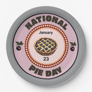 National Pie Day Cherry Pie Paper Plate