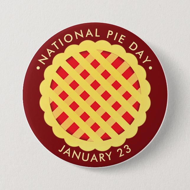 National Pie Day, January 7.5 Cm Round Badge (Front)