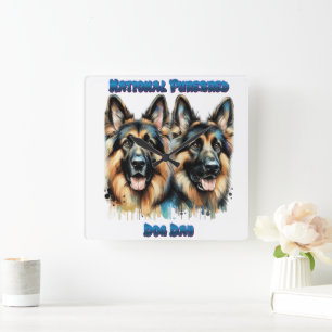 National Purebred Dog Day Celebration Art Square Wall Clock
