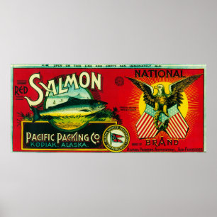 National Salmon Can LabelKodiak, AK Poster