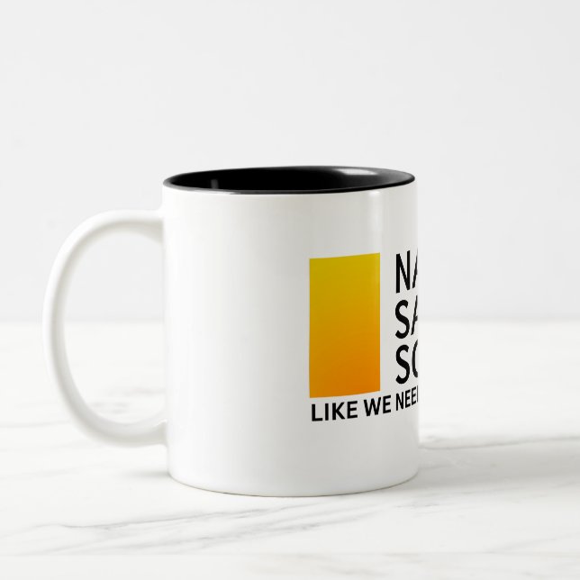 NATIONAL SARCASM SOCIETY Two-Tone COFFEE MUG (Left)