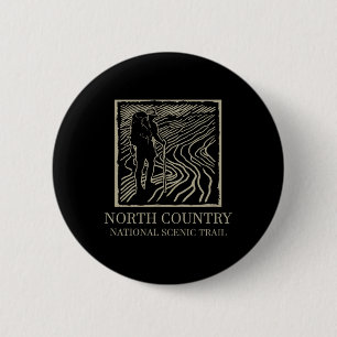 National Scenic Trail - North Country Trail Hiker  6 Cm Round Badge