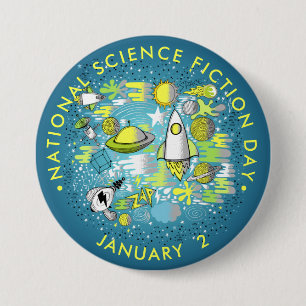 National Science Fiction Day 7.5 Cm Round Badge