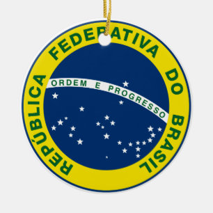 National Seal of Brazil Ceramic Tree Decoration