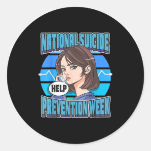 National Suicide Prevention Week Support Mental He Classic Round Sticker