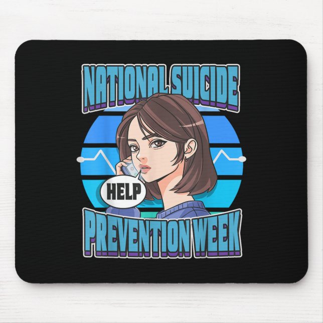 National Suicide Prevention Week Support Mental He Mouse Pad (Front)