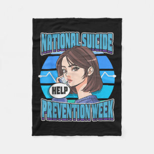 National Suicide Prevention Week Suprt Mental Heal Fleece Blanket