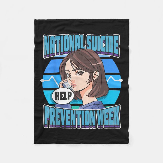 National Suicide Prevention Week Suprt Mental Heal Fleece Blanket (Front)