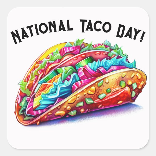 National Taco Day Square Sticker (Front)