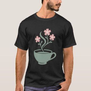 National Tea Day Vector – Cherry Blossom Tea Cup T-Shirt