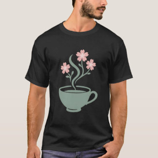 National Tea Day Vector – Cherry Blossom Tea Cup T-Shirt