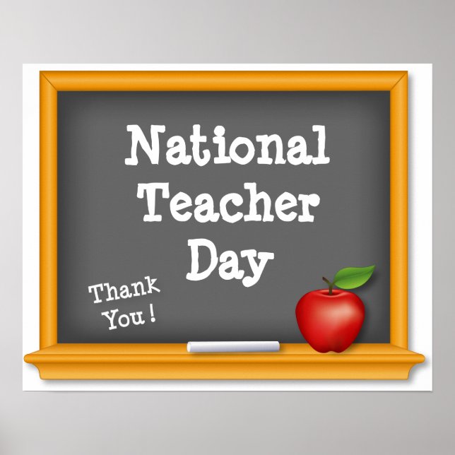 National Teacher Day Poster, Thank You! Poster (Front)