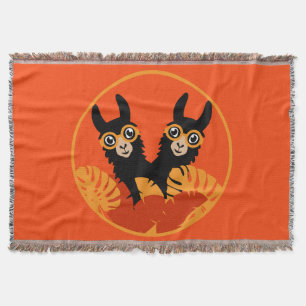National Twin Day Llama Alpaca Throw Blanket