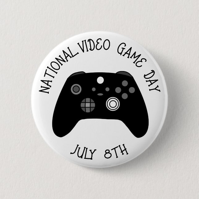 National Video Game Day July 8th  6 Cm Round Badge (Front)