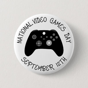 National Video Games Day September 12th 6 Cm Round Badge
