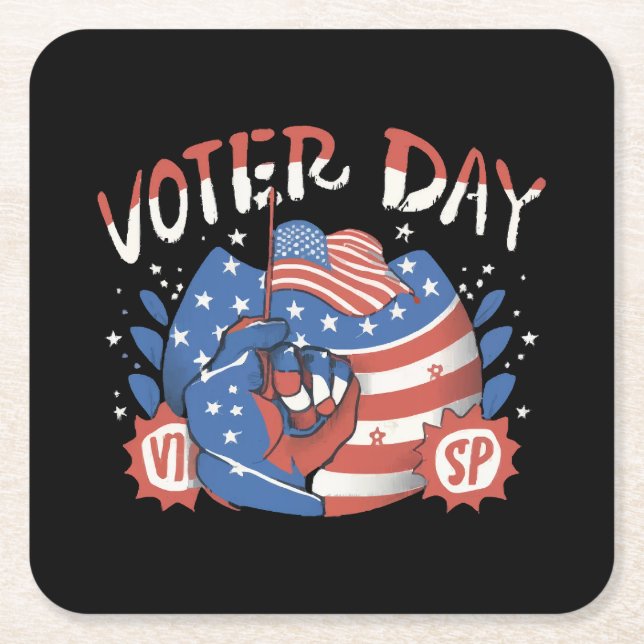 National Voter Registration Day Square Paper Coaster (Front)