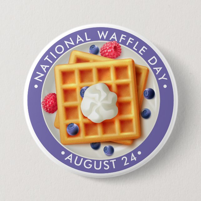 National Waffle Day 7.5 Cm Round Badge (Front)