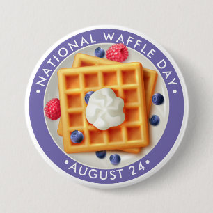 National Waffle Day 7.5 Cm Round Badge