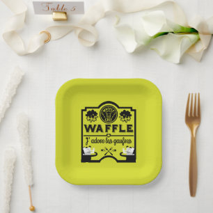 National Waffle Day Paper Plate