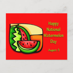 National Watermelon Day August 3 Postcard