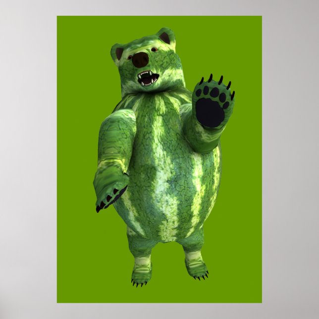 National Watermelon Day Bear Poster (Front)