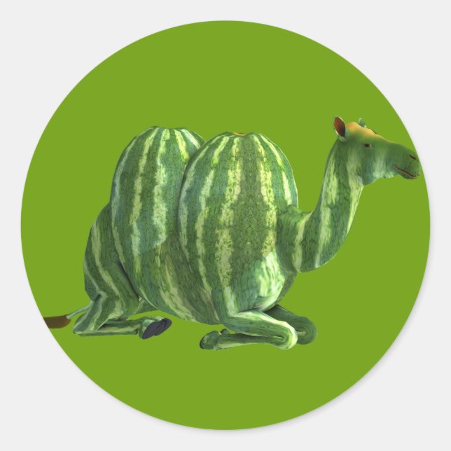 National Watermelon Day Dromedary Classic Round Sticker (Front)