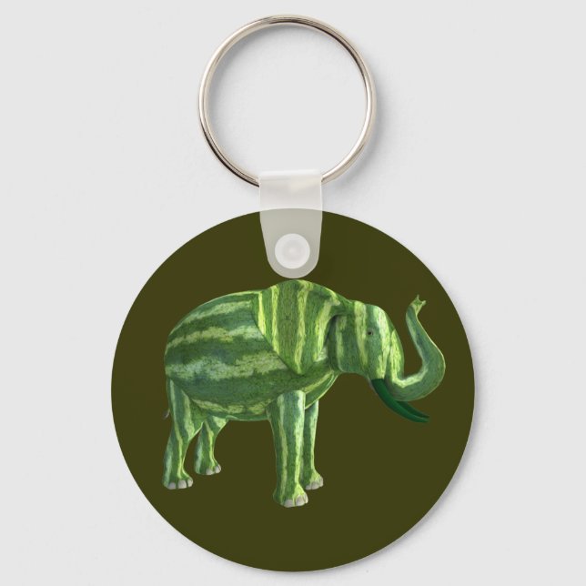 National Watermelon Day Elephant Key Ring (Front)