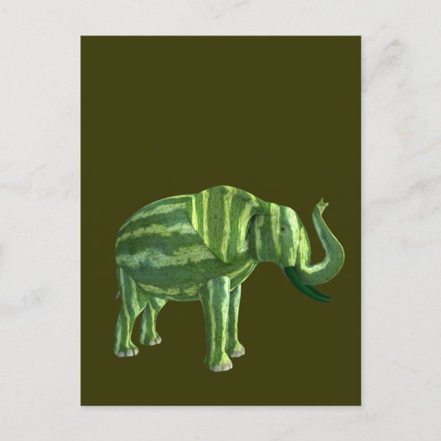 National Watermelon Day Elephant Postcard (Front)