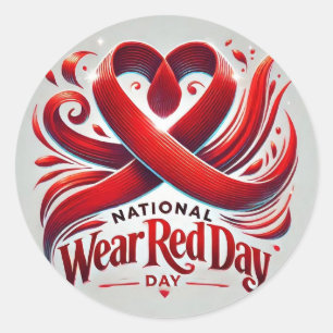 National Wear Red Day Classic Round Sticker