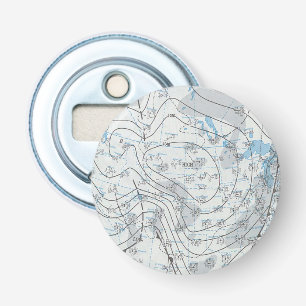 National Weather Map Bottle Opener