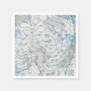 National Weather Map Napkin