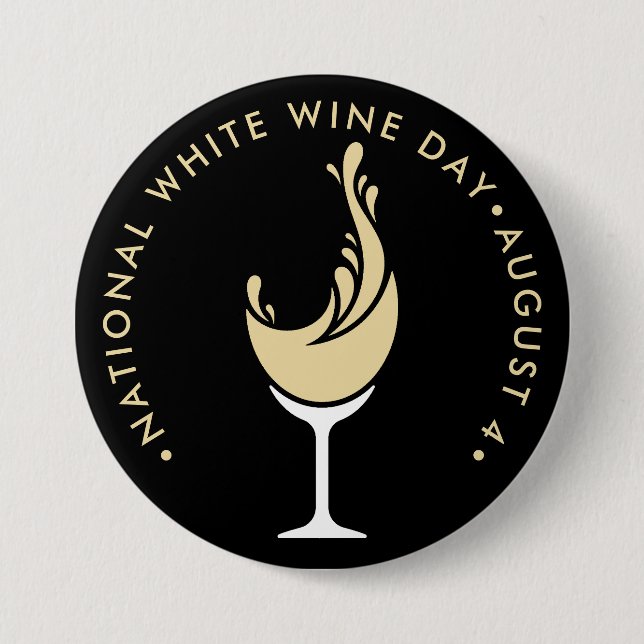 National White Wine Day 7.5 Cm Round Badge (Front)