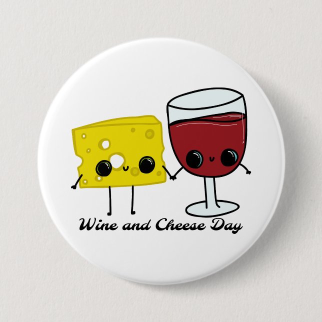 National Wine and Cheese Day 7.5 Cm Round Badge (Front)