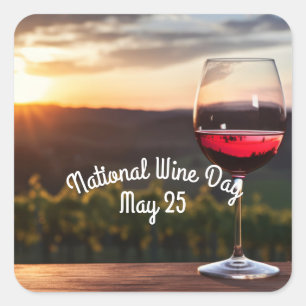 National Wine Day Square Sticker