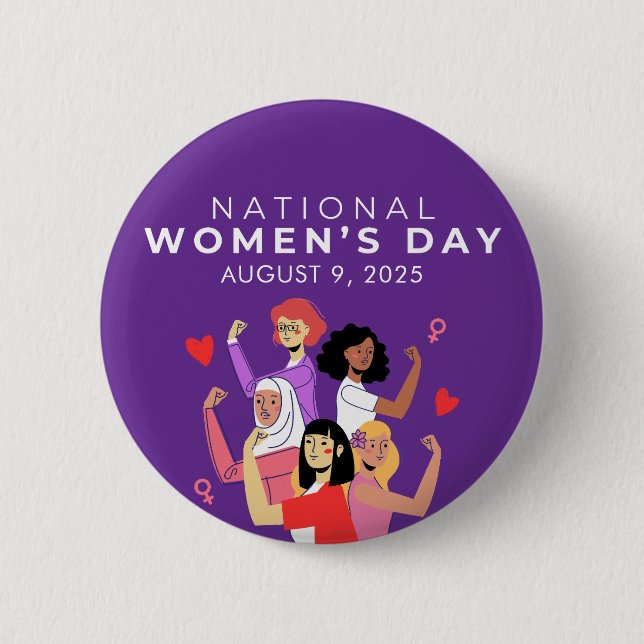 National Women’s Day 6 Cm Round Badge (Front)
