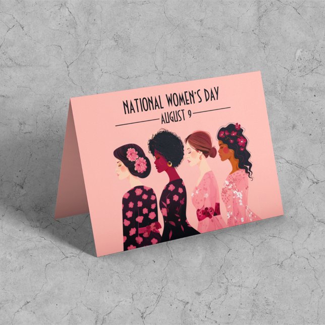 National Women’s Day Global Women Pink Floral Holiday Card (Creator Uploaded)