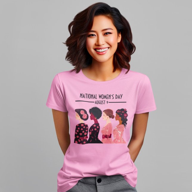 National Women’s Day Global Women Pink Floral T-Shirt (Creator Uploaded)